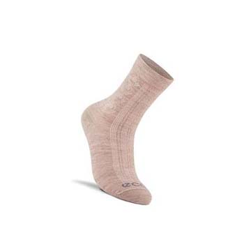 Women's Ecco Casual Short-Crew Socks Brown | USA 418AHK